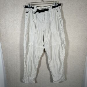 REI Nylon Convertible Zip Off Cargo Pants Shorts White Beige Belt Women’s 16